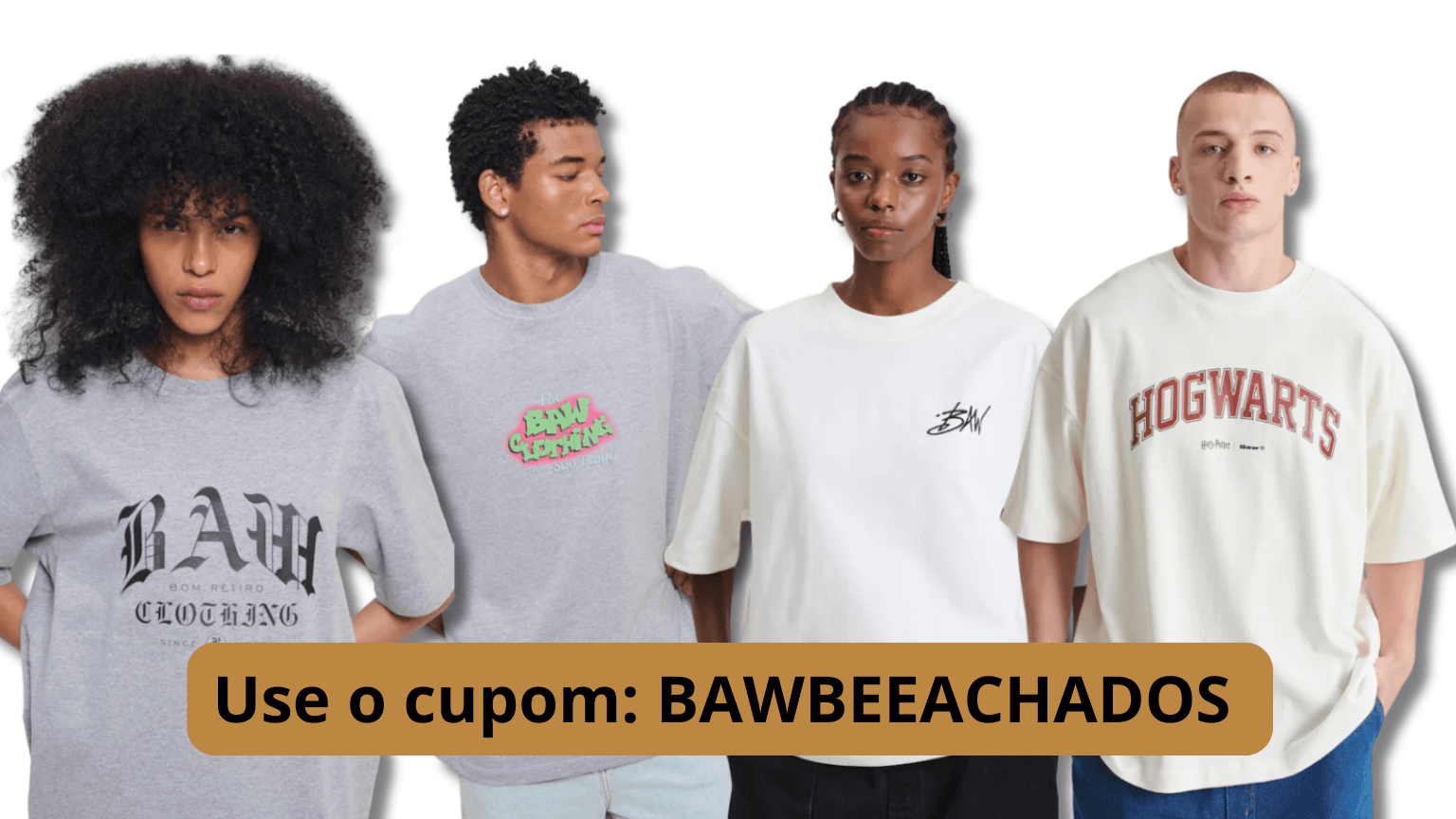 Camiseta oversized BAW com cupom de desconto