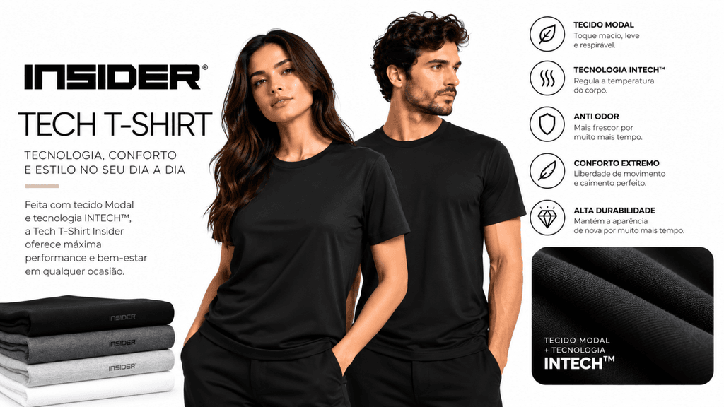 Tech T-Shirt Insider com tecido Modal e tecnologia INTECH